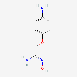 molecular formula C8H11N3O2 B13317249 2-(4-aminophenoxy)-N'-hydroxyethanimidamide 