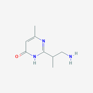 molecular formula C8H13N3O B13317262 2-(1-Aminopropan-2-yl)-6-methyl-3,4-dihydropyrimidin-4-one 