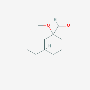 1-Methoxy-3-(propan-2-yl)cyclohexane-1-carbaldehyde