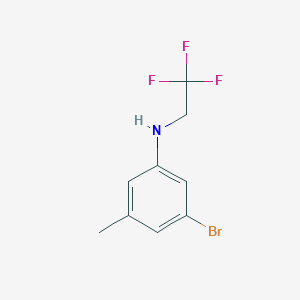 molecular formula C9H9BrF3N B13317302 3-Bromo-5-methyl-N-(2,2,2-trifluoroethyl)aniline 