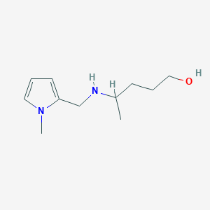 molecular formula C11H20N2O B13317306 4-{[(1-methyl-1H-pyrrol-2-yl)methyl]amino}pentan-1-ol 