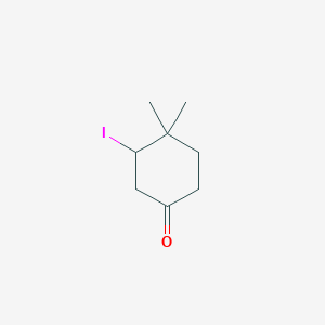 molecular formula C8H13IO B13317337 3-Iodo-4,4-dimethylcyclohexan-1-one 