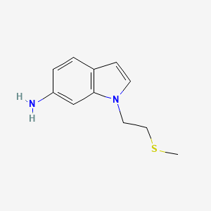 molecular formula C11H14N2S B13317343 1-[2-(Methylsulfanyl)ethyl]-1H-indol-6-amine 