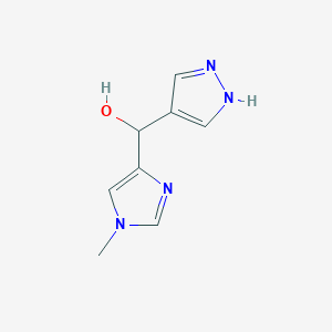 molecular formula C8H10N4O B13317390 (1-Methyl-1H-imidazol-4-yl)(1H-pyrazol-4-yl)methanol 