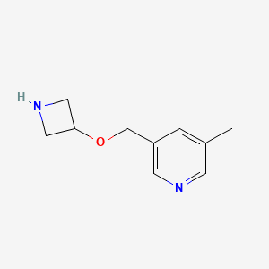 molecular formula C10H14N2O B13317393 3-[(Azetidin-3-yloxy)methyl]-5-methylpyridine 