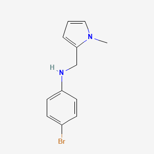 molecular formula C12H13BrN2 B13317408 4-Bromo-N-[(1-methyl-1H-pyrrol-2-yl)methyl]aniline 