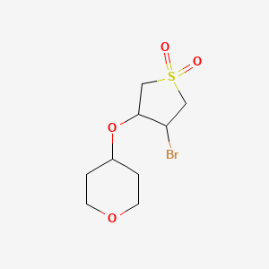 molecular formula C9H15BrO4S B13317416 3-Bromo-4-(oxan-4-yloxy)-1lambda6-thiolane-1,1-dione 