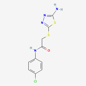 molecular formula C10H9ClN4OS2 B1331742 2-[(5-氨基-1,3,4-噻二唑-2-基)硫代基]-N-(4-氯苯基)乙酰胺 CAS No. 332114-17-7