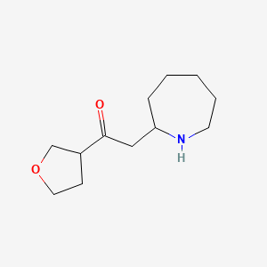 molecular formula C12H21NO2 B13317438 2-(Azepan-2-yl)-1-(oxolan-3-yl)ethan-1-one 