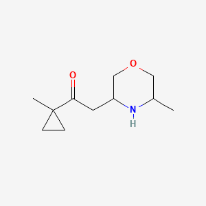 molecular formula C11H19NO2 B13317450 1-(1-Methylcyclopropyl)-2-(5-methylmorpholin-3-yl)ethan-1-one 