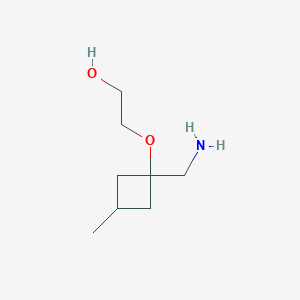 molecular formula C8H17NO2 B13317458 2-[1-(Aminomethyl)-3-methylcyclobutoxy]ethan-1-ol 