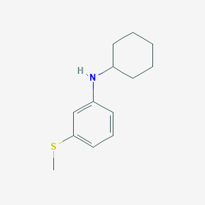 molecular formula C13H19NS B13317471 N-Cyclohexyl-3-(methylsulfanyl)aniline 