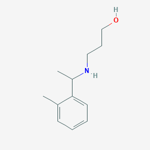 molecular formula C12H19NO B13317478 3-{[1-(2-Methylphenyl)ethyl]amino}propan-1-ol 