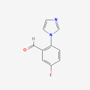 molecular formula C10H7FN2O B13317523 5-Fluoro-2-(1H-imidazol-1-YL)benzaldehyde 