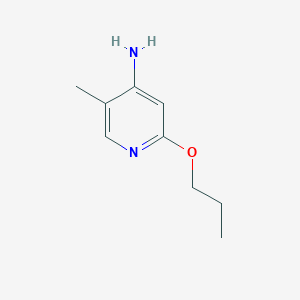 molecular formula C9H14N2O B13317533 5-Methyl-2-propoxypyridin-4-amine 