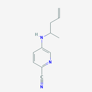 molecular formula C11H13N3 B13317536 5-[(Pent-4-en-2-yl)amino]pyridine-2-carbonitrile 