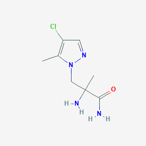 2-Amino-3-(4-chloro-5-methyl-1H-pyrazol-1-yl)-2-methylpropanamide