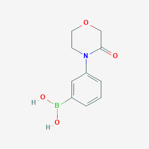 molecular formula C10H12BNO4 B13317559 Boronic acid, b-[3-(3-oxo-4-morpholinyl)phenyl]- 