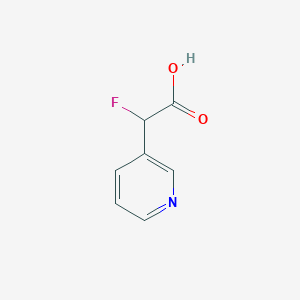 molecular formula C7H6FNO2 B13317566 2-Fluoro-2-(pyridin-3-yl)acetic acid 