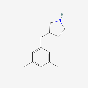 molecular formula C13H19N B13317594 3-[(3,5-Dimethylphenyl)methyl]pyrrolidine 