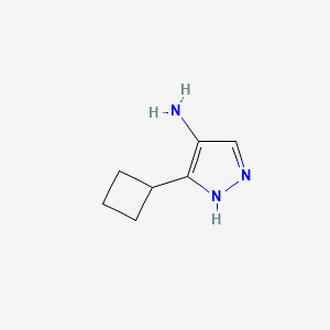 molecular formula C7H11N3 B13317597 5-Cyclobutyl-1H-pyrazol-4-ylamine 