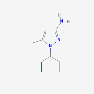 molecular formula C9H17N3 B13317626 5-methyl-1-(pentan-3-yl)-1H-pyrazol-3-amine 