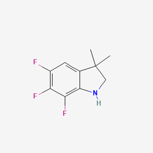 molecular formula C10H10F3N B13317669 5,6,7-trifluoro-3,3-dimethyl-2,3-dihydro-1H-indole 