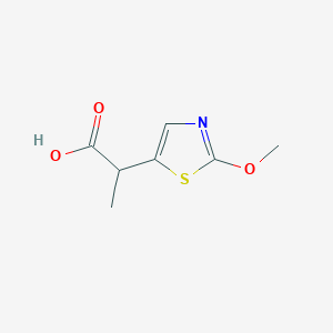 molecular formula C7H9NO3S B13317672 2-(2-Methoxy-1,3-thiazol-5-yl)propanoic acid 