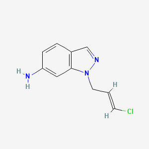 molecular formula C10H10ClN3 B13317678 1-(3-Chloroprop-2-en-1-yl)-1H-indazol-6-amine 