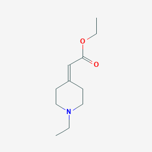 molecular formula C11H19NO2 B13317694 Ethyl 2-(1-ethylpiperidin-4-ylidene)acetate 