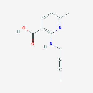 molecular formula C11H12N2O2 B13317716 2-[(But-2-yn-1-yl)amino]-6-methylpyridine-3-carboxylic acid 