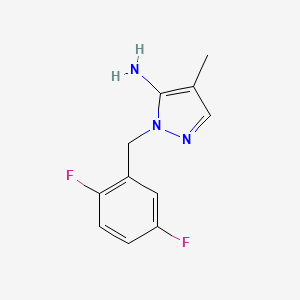 molecular formula C11H11F2N3 B13317718 1-[(2,5-Difluorophenyl)methyl]-4-methyl-1h-pyrazol-5-amine 