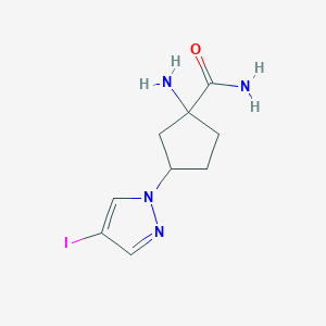 1-Amino-3-(4-iodo-1H-pyrazol-1-YL)cyclopentane-1-carboxamide