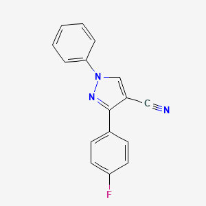 molecular formula C16H10FN3 B1331780 3-(4-Fluorophenyl)-1-phenylpyrazole-4-carbonitrile 
