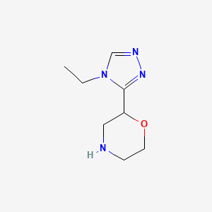 molecular formula C8H14N4O B13317814 2-(4-ethyl-4H-1,2,4-triazol-3-yl)morpholine 