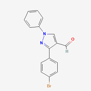 molecular formula C16H11BrN2O B1331782 3-(4-bromophenyl)-1-phenyl-1H-pyrazole-4-carbaldehyde CAS No. 36640-41-2