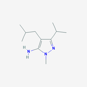 molecular formula C11H21N3 B13317824 1-methyl-4-(2-methylpropyl)-3-(propan-2-yl)-1H-pyrazol-5-amine 