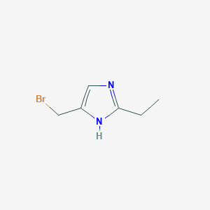 molecular formula C6H9BrN2 B13317893 4-(Bromomethyl)-2-ethyl-1H-imidazole 