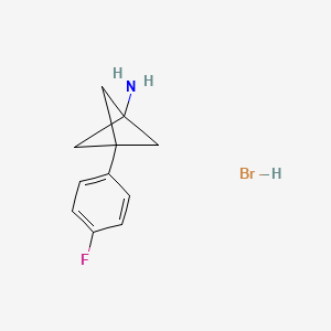 molecular formula C11H13BrFN B13317920 3-(4-Fluorophenyl)bicyclo[1.1.1]pentan-1-amine hydrobromide 