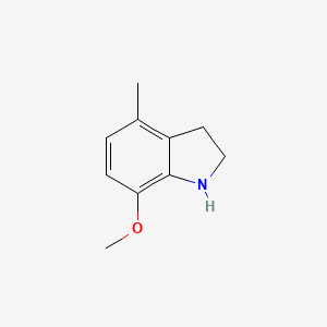 molecular formula C10H13NO B13317927 7-methoxy-4-methyl-2,3-dihydro-1H-indole 