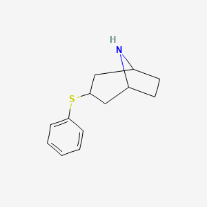 molecular formula C13H17NS B13317955 3-(Phenylsulfanyl)-8-azabicyclo[3.2.1]octane 