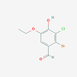 molecular formula C9H8BrClO3 B1331797 2-Bromo-3-chloro-5-ethoxy-4-hydroxybenzaldehyde CAS No. 597545-04-5