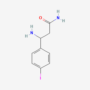 molecular formula C9H11IN2O B13317973 3-Amino-3-(4-iodophenyl)propanamide 