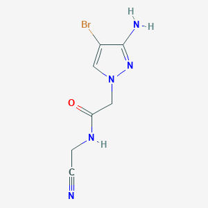 molecular formula C7H8BrN5O B13317981 2-(3-Amino-4-bromo-1H-pyrazol-1-YL)-N-(cyanomethyl)acetamide 