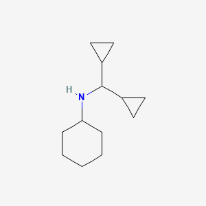 molecular formula C13H23N B13318002 N-(dicyclopropylmethyl)cyclohexanamine 