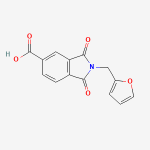 molecular formula C14H9NO5 B1331803 2-(2-呋喃甲基)-1,3-二氧代异吲哚啉-5-羧酸 CAS No. 356575-75-2
