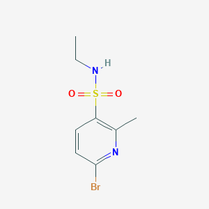 molecular formula C8H11BrN2O2S B13318043 6-Bromo-N-ethyl-2-methylpyridine-3-sulfonamide 