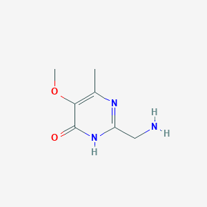 molecular formula C7H11N3O2 B13318070 2-(Aminomethyl)-5-methoxy-6-methyl-3,4-dihydropyrimidin-4-one 