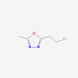 molecular formula C5H7ClN2O B13318088 2-(2-Chloroethyl)-5-methyl-1,3,4-oxadiazole 