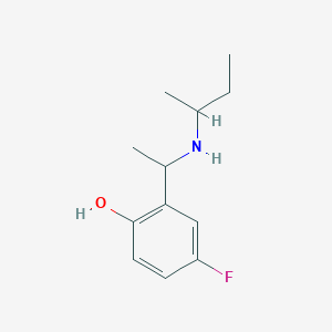 molecular formula C12H18FNO B13318093 2-{1-[(Butan-2-yl)amino]ethyl}-4-fluorophenol 